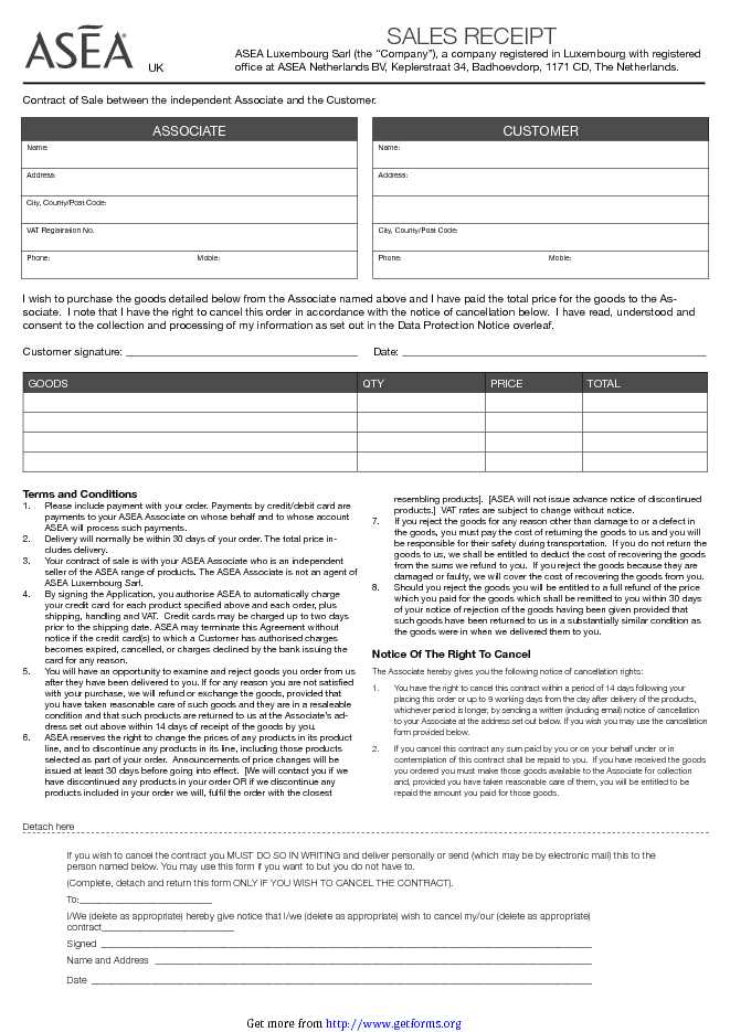 Sales Receipt Template 3