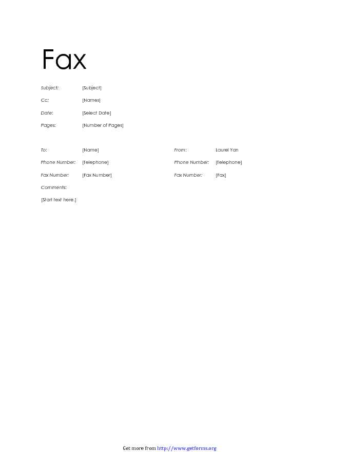 Modern Fax Cover Sheet