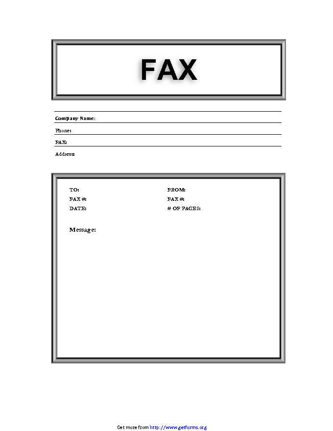 Basic Fax Cover Sheet 2