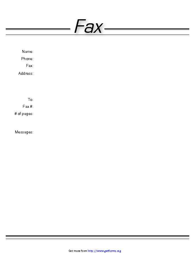 Basic Fax Cover Sheet 3