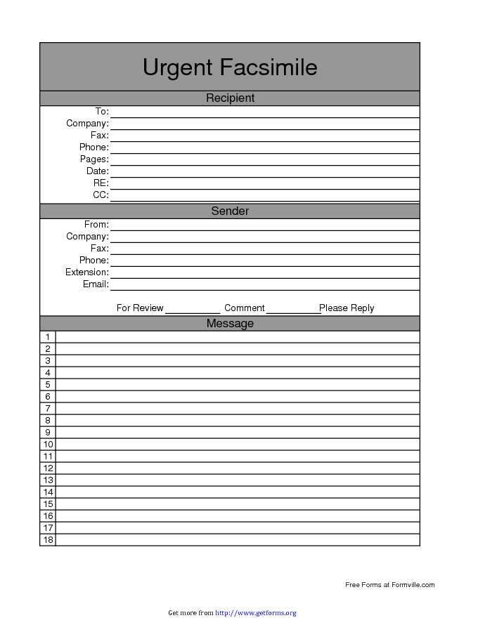 Urgent Fax Cover Sheet 1