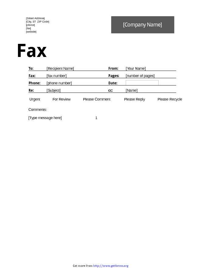 Fax Cover Sheet (Professional Design) 1