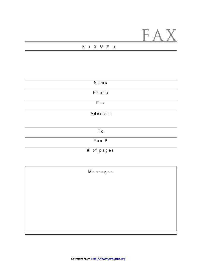 Fax Cover Sheet for Resume 2
