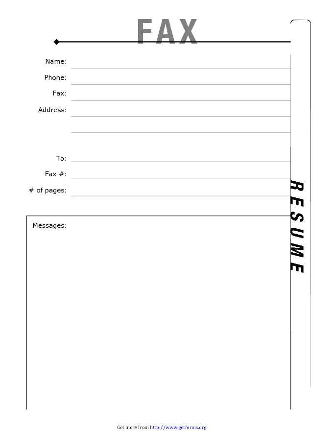 Fax Cover Sheet for Resume 3