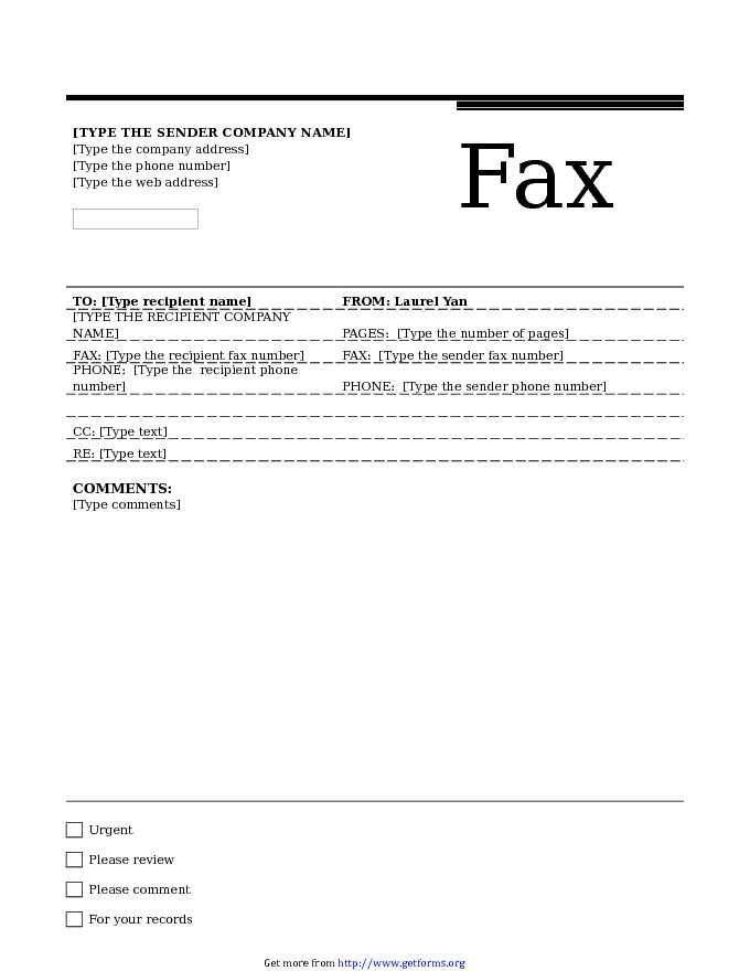 Fax Cover Sheet (Urban Theme)