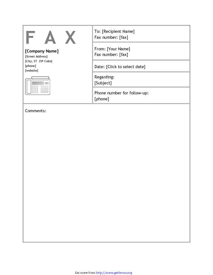 Business Fax Cover Sheet