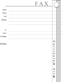 Fax Cover Sheet for CV 2 form