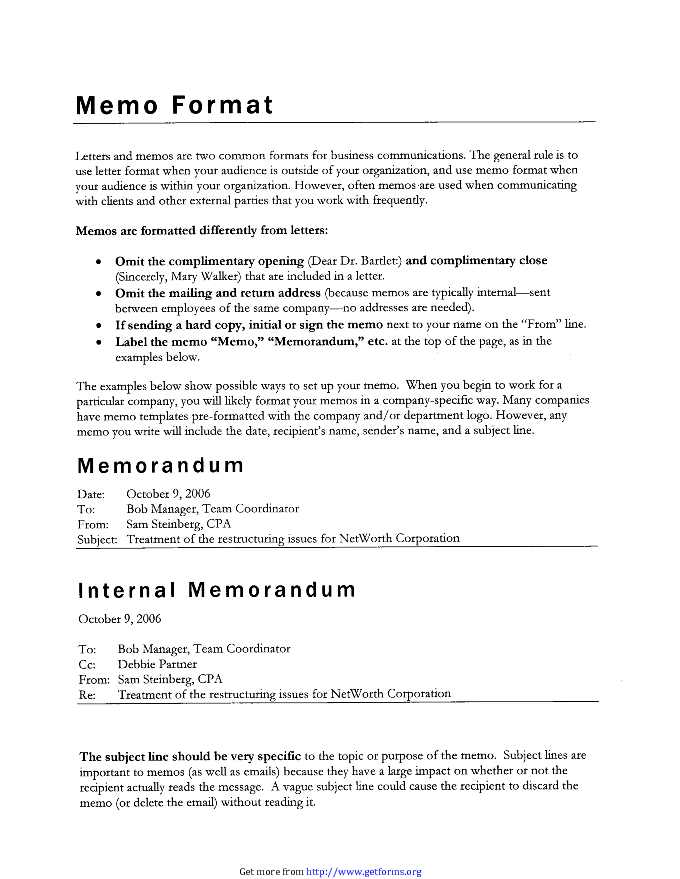 Internal Memo