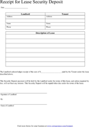 Receipt for Lease Security Deposit form
