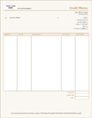 Credit Memo (Sienna Design) form