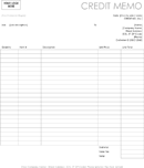 Credit Memo (Simple Lines Design) form