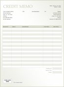 Credit Memo Template form