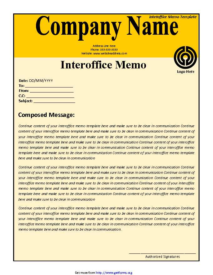 Interoffice Memo Template