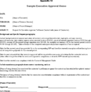Sample Executive Approval Memo form