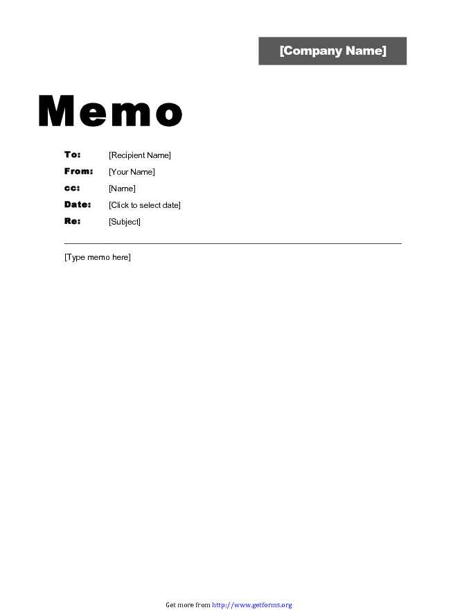 Professional Memo Template