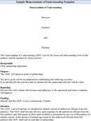 Memorandum of Understanding Template form