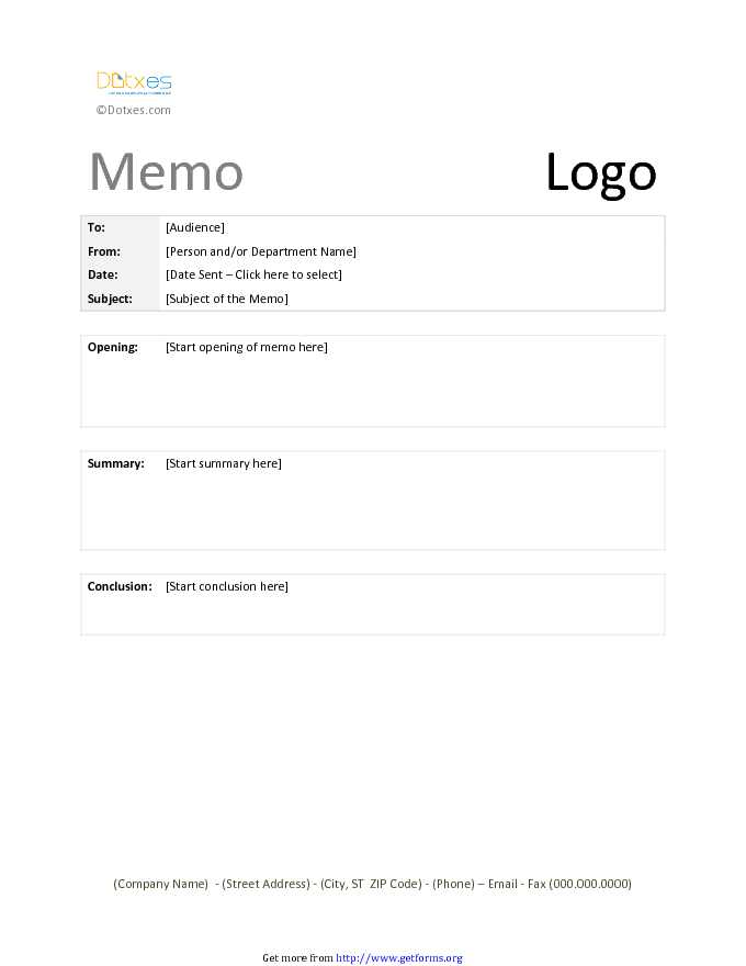 Casual Memo Template