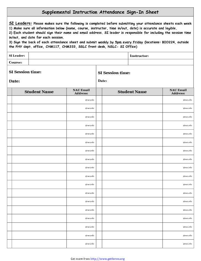 Attendance List