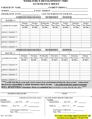 Sample Attendance Sheet form