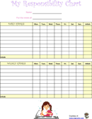 Responsibility Chart for Girl form