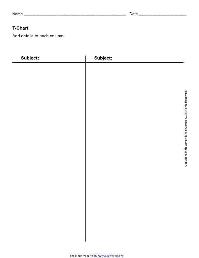 T Chart Template 1