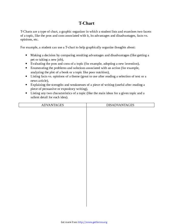 T-Chart Template