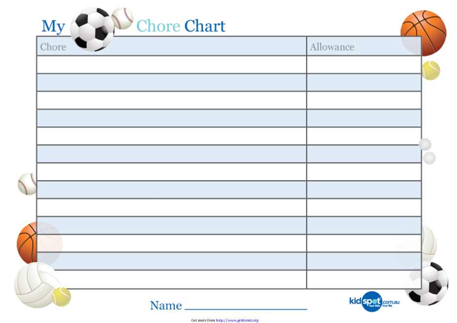 Basic Reward Chart for Boys