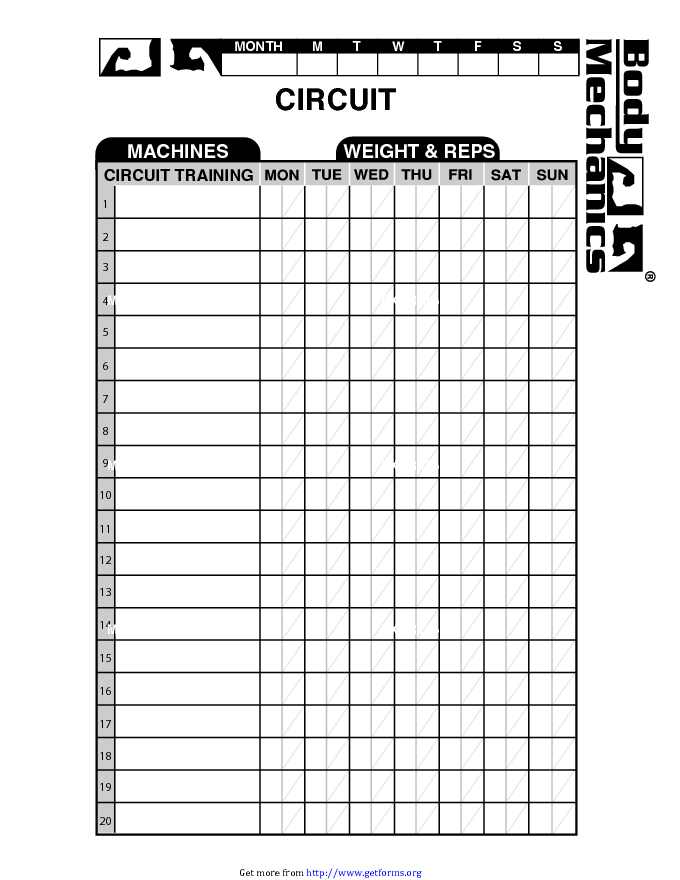 Work out Charts Template