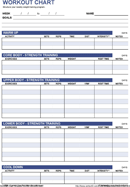 Workout Chart Template  form