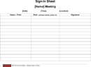 Meeting Sign-in Sheet form