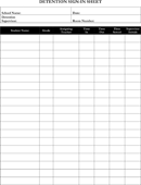 Student Sign in Sheet Template form