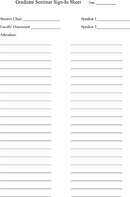 Graduate Seminar Sign-in Sheet form