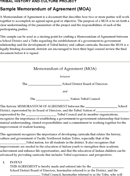 Sample Memorandum of Agreement form