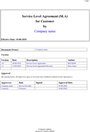 Service Level Agreement Template 1 form