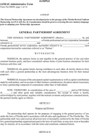 General Partnership Agreement form
