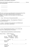 General Partnership Agreement Template form