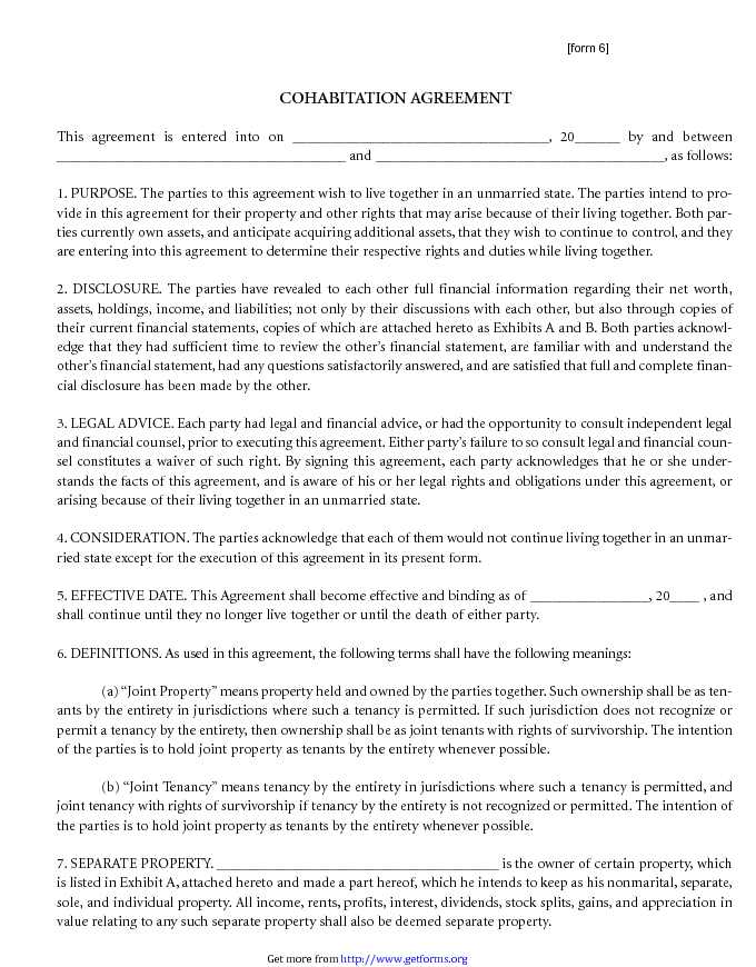 Cohabitation Agreement 1