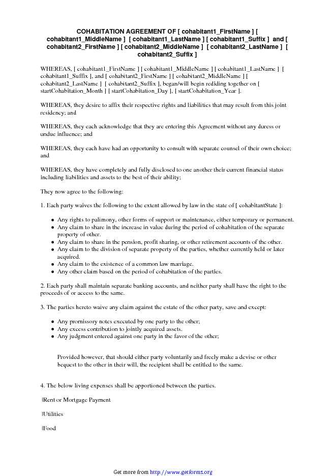 Cohabitation Agreement 2