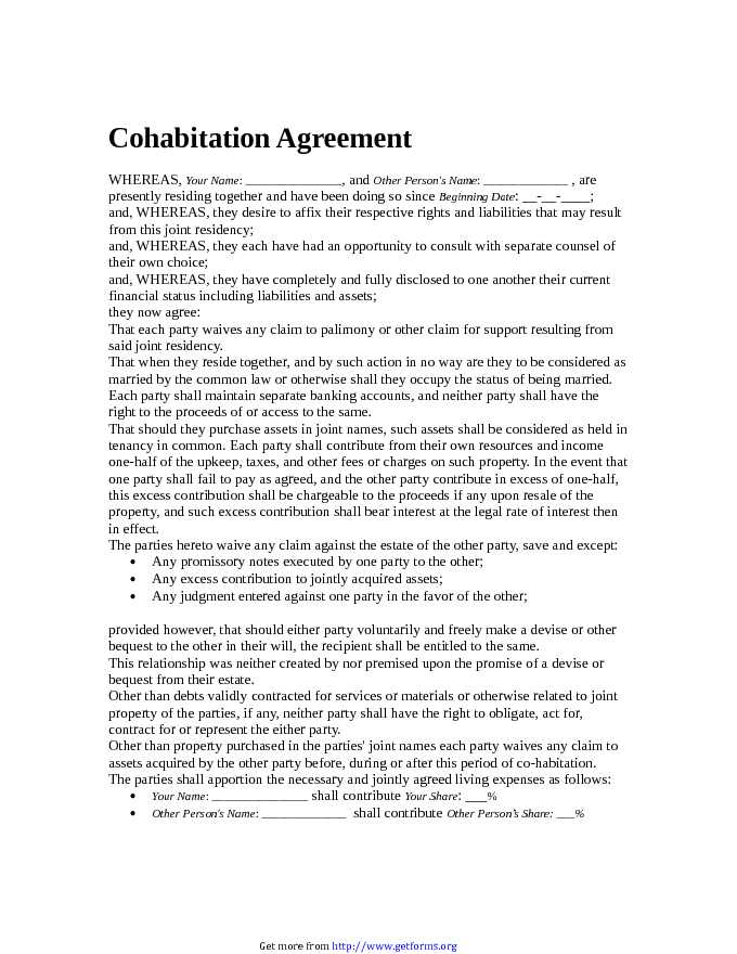 Cohabitation Agreement 3