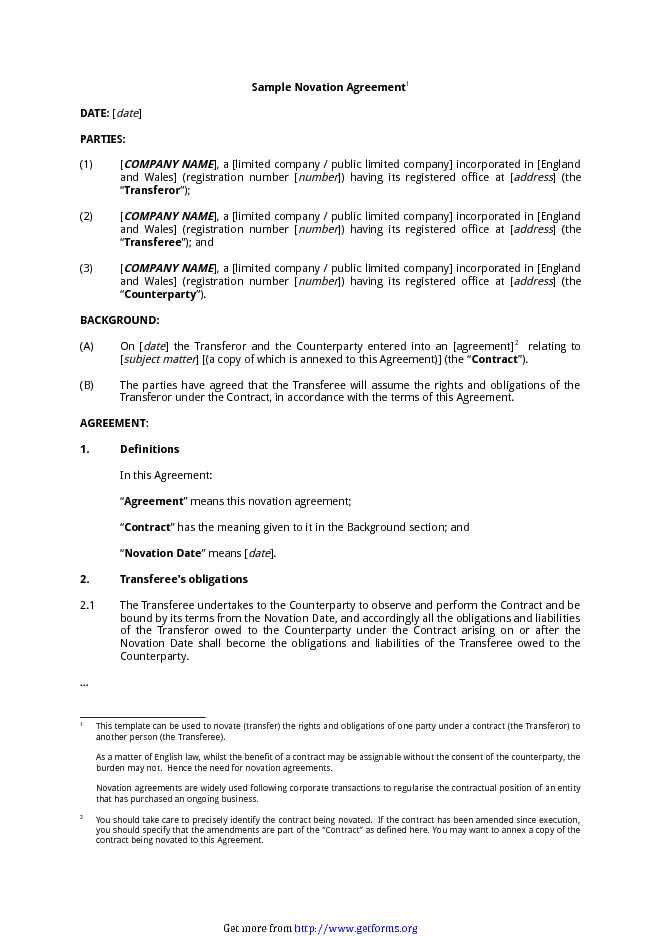 Novation Agreement 2