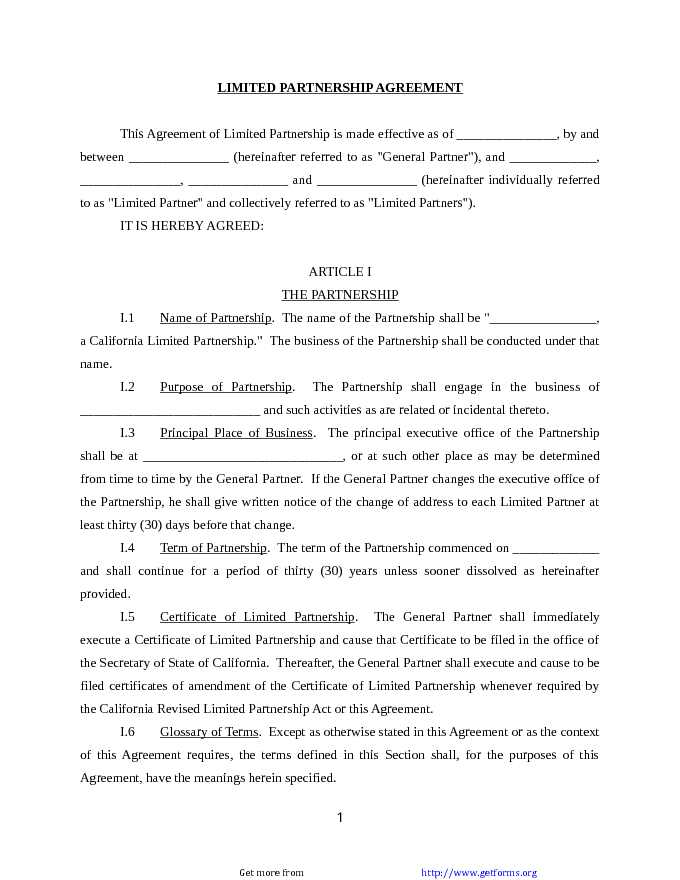 Limited Partnership Agreement