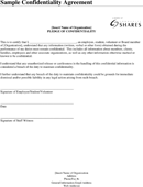 Confidentiality Agreement Sample 3 form