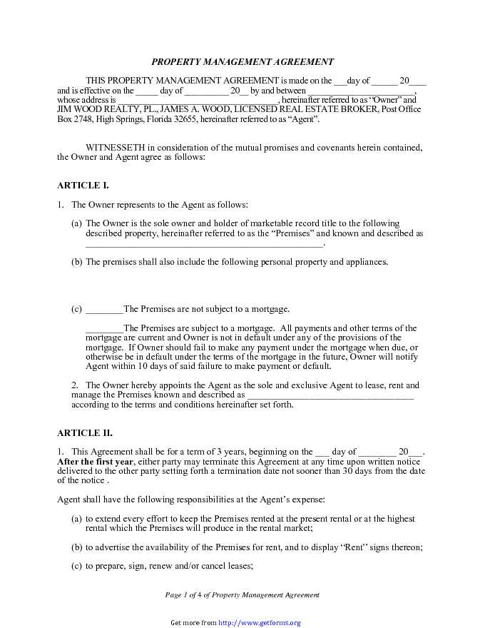 Property Management Agreement 1