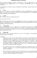 Independent Contractor Agreement Template 2 form