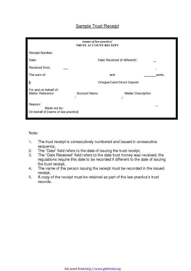 Printable Receipt Forms