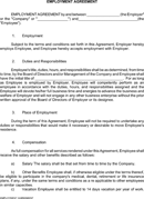 Employment Agreement 1 form