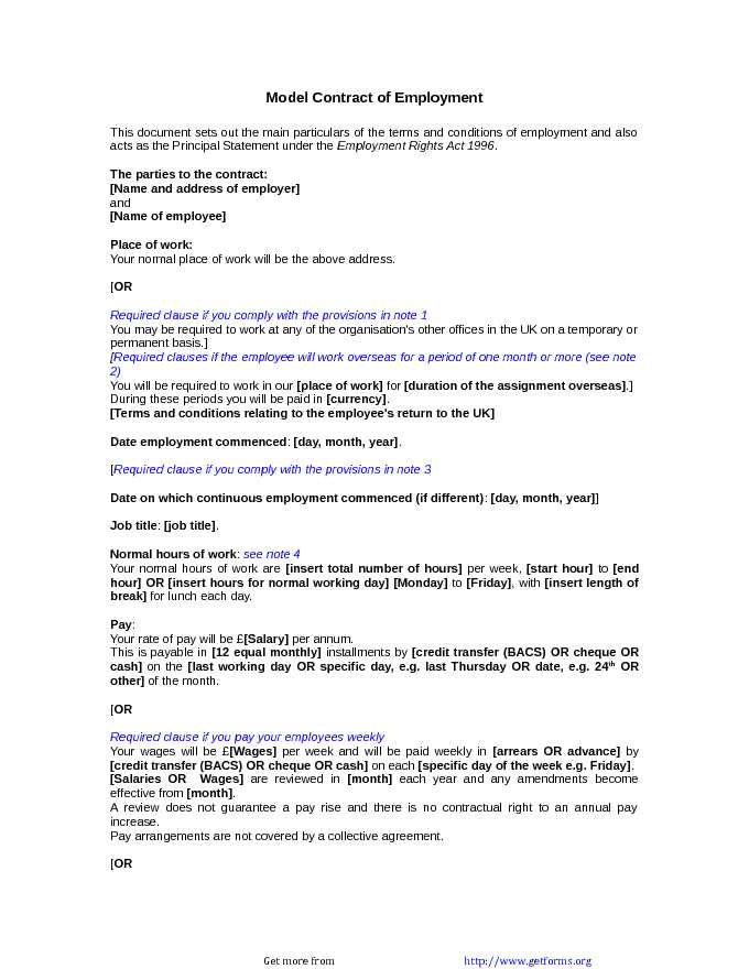 Employment Agreement Template 1