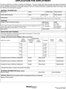 Application for Employment Template form
