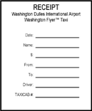 Taxi cab Receipt form