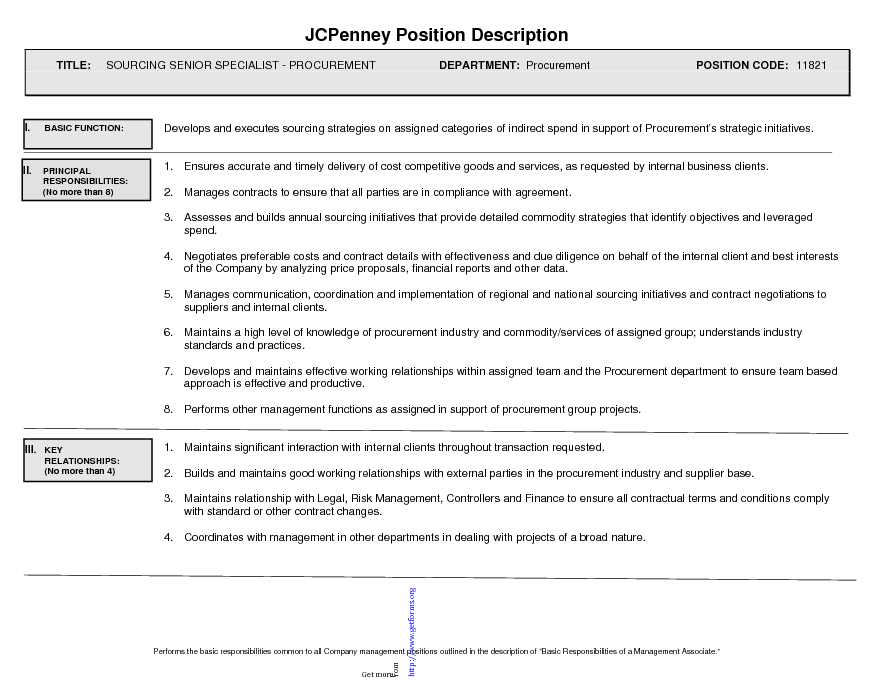 JCPenney Position Description